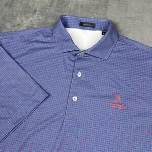 Turtleson Polo Shirt Men's Large Purple Geometric Old Head Golf Links Stretch